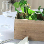 Efavormart 24"x6" Natural Rectangular Wood Planter Box Set with Removable Plastic Liners, DIY Rustic Wooden Box for Succulents, Wedding Centerpieces and Home Decor