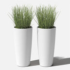 Veradek Mason Series Vega Planter - Round Tall Planter for Indoor or Outdoor Porch/Patio | Made from Plastic-Stone Composite with Drainage Holes | Modern Décor for, Flowers, Interior Plants