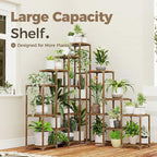 BamWorld Tall Plant Shelf Stand for Large Plants; Indoor/Outdoor Use. Perfect for Living Room, Garden, Balcony
