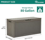 YITAHOME 80 Gallon Resin Deck Box, Weather Resistant Outdoor Rattan Storage Box - Image 6