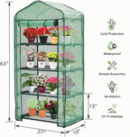 Mini Greenhouse for Indoor Outdoor,Plant Green House 4-Tier Rack Stand Portable Greenhouses with Durable PE Cover for Seedling, 2.5x1.6x5.2 FT Ideal Gardening Gifts for Women Men(PLGH704G)