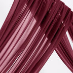Outdoor Curtains Burgundy Sheer Gauze Arch Drape, 2 Panels 29 x 240 Inch