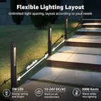 SUNVIE All-In-One LED Low Voltage Landscape Lighting Kit, 8-Pack Pathway Lights with Transformer and 100FT 16/2 AWG Wire, 3000K Waterproof Landscape Path Lights with Connectors for Walkway Garden Yard