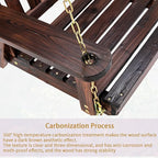 Anraja Wooden Porch Swing 2-Seater, Bench Swing with Hanging Chains, Heavy Duty 800 LBS, for Outdoor Patio Garden Yard, 4 Ft, Brown