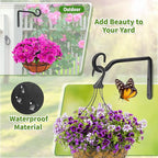 Plant Hangers Outdoor 2 Pack 10 Inch Metal Hanging Plant Bracket Metal Hanging Plant Hooks Indoor, Wall Hooks for Hanging Plants, Bird Feeder, Flower Basket, Wind Chimes Black (2PCS)