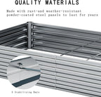 8×2×1FT(2PCS) Galvanized Raised Garden Bed Kit, Metal Planter Boxes，Large Outdoor Planters Garden for Planting Vegetables,Flowers,Herbs -Silver