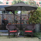 Sunnyglade 9Ft Patio Umbrella Outdoor Table Umbrella with 8 Sturdy Ribs (Dark Gray)