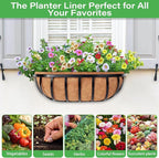 Legigo 2 Pack Trough Coco Liner for Planters- 30 Inch Window Box Liners Coconut Coir Basket Liners, Planter Box Coconut Liner for Window Flower Box Pots, Fence Trough Planter, Wall Planter Basket