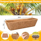 Riare 2 Pack 30 Inch Rectangle Coconut Liners for Planters, Natural Coconut Fiber Planter Liners, Window Box Liner Trough Coco Liner for Outdoor Flower, Garden Wall, Deck & Fence Planter Boxes