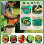Grow Bags, 7 Pack Colorful 10 Gallon Grow Bags, Reusable Fabric Grow Bags, Foldable & Washable for Vegetables, Tomato Pots, Garden & Outdoor Growing