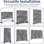Outdoor Privacy Screen,72" H×47" W Metal Privacy Screen, Freestanding Privacy Fence Panels for Patio