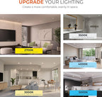 HALO HLB 6 inch LED Recessed Lighting Canless Dimmable Wet Location Selectable Lumens and Selectable Color 27/30/35/40/5000K 4-Pack Indoor Outdoor Soffit Ceiling Lights HLB6LSFS5-4PK