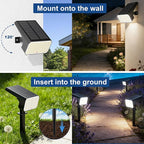 LANSOW Solar Spot Lights Outdoor Waterproof IP67, (2 Pack/90 LED/4 Modes) Solar Landscape Spotlights, 2-in-1 Solar Powered Flood Lights for Yard Garden Pathway Outside Tree, Auto ON/Off(Cool White)