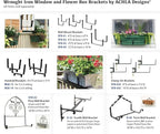 Achla Designs Window Flower Box Wall Brackets, 6 inch, SFB-01