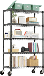 Xcity Storage Shelves, 5 Tier Heavy Duty Metal Shelving Unit, 2000 LBS Capacity Adjustable Steel Wire Shelf Organizer for Pantry, Kitchen, Garage, 14" D x 36" W x 72" H, Chrome