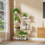 Plant Stand Indoor with Grow Lights - 7 Tiered Plant Shelf Indoor, Corner Plant Stands for Indoor Plants Multiple, 42" Metal Plant Shelves, Plant Flower Holder Display Rack for Home Patio Balcony White