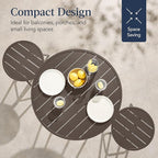 Best Choice Products 3-Piece Patio Dining Set, Bar Height, Outdoor Bistro Set, Outdoor Round Bar Table w/ 2 Bar Stools, Steel - Taupe