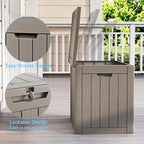 EasyUp 33Gal Outdoor Deck Box, Lager Patio Storage Box Indoor and Outdoor Use,Resin Storage Bin for Patio Furniture Cushions Garden Tools, Package Delivery (Gray)