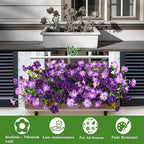 INQCMY Artificial Flowers for Outdoors Fake Plants Spring Decoration, 12 Bundles Faux Petunias UV Resistant Realistic Silk Flower for Outside Planters Patio Porch Yard Window Box (Double Purple)
