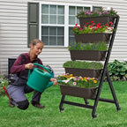 TOREVSIOR 5-Tier Vertical Raised Garden Bed, Vertical Garden Planter with Water Drainage, Elevated Garden Bed for Vegetables Flowers Herbs Indoor Outdoor