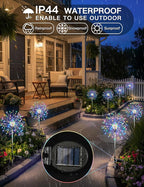 suddus Solar Garden Lights Outdoor Waterproof Decorative, 4Pack 150LED Firework Lights 8 Modes, Multicolor Solar Fairy Light for Yard, Patio, Pathway, Flowerbed Party Wedding Decor
