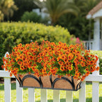 20 Bundles Artificial Flowers for Outdoors, UV Resistant Fake Plants Flowers Greenery Shrubs Plants for Decoration Outside Plants Hanging Planter Home Garden Decor (Orange)