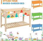 Yaheetech 47x23x32in Wooden Raised Garden Bed with Legs & Storage Shelf Horticulture Wooden Elevated Planter Box Vegetable Growing Bed for Flower/Herb/Backyard/Patio, 2pcs
