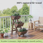 3-Tier Wooden Vertical Raised Garden Bed with Legs, Tiered Planter Box, Vertical Garden Planter,Wood Plant Stand Wood Flower Rack for Patio, Balcony, Freestanding. (Carbonized-Small)