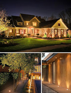 SUNVIE 12W Low Voltage Landscape Lighting with Connectors 1200LM Ultra Bright Well Lights Landscape LED In Ground Waterproof Outdoor Warm White Paver Lights for Garden Yard Driveway 12 Pack