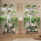 Plant Stand Indoor with Grow Lights - 7 Tiered Metal Corner Shelf for Multiple Plants, 63" Corner Plant Stand for Indoor Plants, X-Shaped Plant Rack for Home, Living Room, Office & Patio Decor