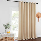 NICETOWN Sliding Door Curtain for Living Room, Grommet Blackout Patio Door Curtain Privacy Thermal Insulated Window Treatment for French, Biscotti Beige, W100 x L144, 1 Panel