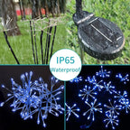 JJGoo Solar Garden Lights, New Upgraded 2 Pack Solar Swaying Starburst Light, Waterproof Fireworks Outdoor Lights, Yard Patio Pathway Decoration, Blue