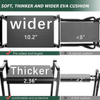 FLINTER 10.2" Wider Garden Kneeler and Seat, Heavy Duty Thick Gardening Bench for Kneeling and Seat - Garden Kneelers for Seniors, Gardening Stools for Women, Grandparents, Gardeners, Black