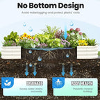 Quictent Galvanized Raised Garden Bed Kit, 8x4x1 ft Oval Metal Planter Box for Vegetables, Strengthened by Crossbar, Beige, 2PCS