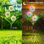 Solar Lights Outdoor Garden Decor: 2 Pack Upgraded Solar Dandelion Garden Light Decorative Landscape Lighting - Waterproof Outside Color Gift for Mothers Day Decoration for Yard Lawn Patio