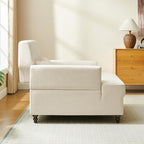Chaise Lounge Chair Indoor with Adjustable Backrest, Upholstered Mid-Century Reading Chair, Oversized Accent Armchair for Living Room & Bedroom, Comfy Single Sofa Chair, Modern Living Room Chair