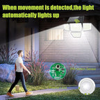 3000LM Solar Lights Outdoor with Motion Sensor,4 Head 270° Wide Angle Street Area Lights,IP65 Waterproof Security Lighting with 3 Modes(Remote,2 Pcs)