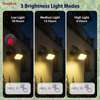 Solar Lights Outdoor Waterproof, 3 Lighting Modes Solar Spot Lights Outdoor, LED Solar Spotlights, Ultra Bright Dusk-to-Dawn Uplights for Garden, Landscape, Yard, Pathway, IP65, Auto On/Off