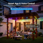 NEEWER 96ft Outdoor String Lights, App Control Smart AI RGBW Hanging Outside Warm White Patio Balcony Backyard Lighting, IP65 Waterproof, 30 LED Bulbs, 50+ Scenes, Compatible with Alexa Google, NR01