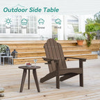 Outdoor Side Table, HDPS Outdoor Table, Small Round Side Table Weather-Resistant, Outdoor Side Tables for Patio, Porch,Deck,End Table for Plant Stand, Dark Brown