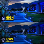T-SUN Blue Solar Spotlights, Solar Lights Outdoor Waterproof, Auto ON/Off Adjustable Solar Garden Pond Lights for Tree, Patio, Yard, Garden, Driveway, Stairs, Pool Area (Blue- 2 Pack)