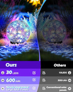 Coroor Garden Solar Ball Lights Outdoor Waterproof, 30 LED Cracked Glass Globe Solar Power Ground Lights for Path Yard Patio Lawn, Christmas Decoration Landscape Colorful (2 Pack 3.9'')