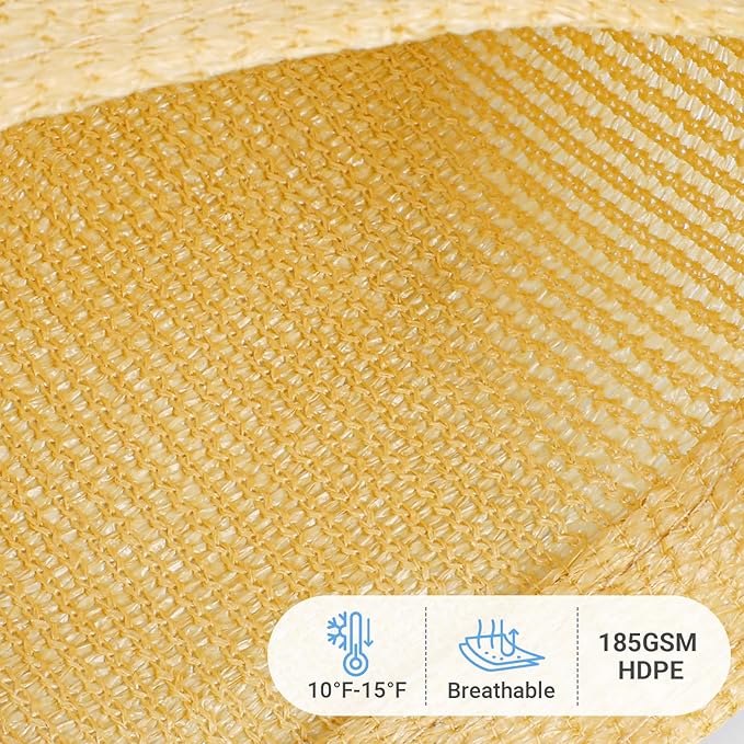 HappyTrends Sun Shade Sail,10'x 13' Heavy Duty UV Protection Beach Shade Canopy Wind Sail,Tear and Rust Resistant Patio sail Shade for Yard Deck Lawn Garden Rectangle Sunshade(Sand)