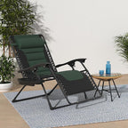 Best Choice Products Oversized Padded Zero Gravity Chair, Folding Outdoor Patio Recliner, XL Anti Gravity Lounger for Backyard w/Headrest, Cup Holder, Side Tray, Polyester Mesh - Forest Green