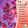 String Lights with 500 LEDs, 165ft Red and White, IP44 Outdoor
