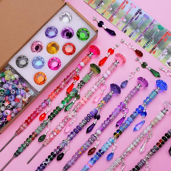 Decorative Garden Stakes Kit with 423 Crystal Pieces and 11 Colors