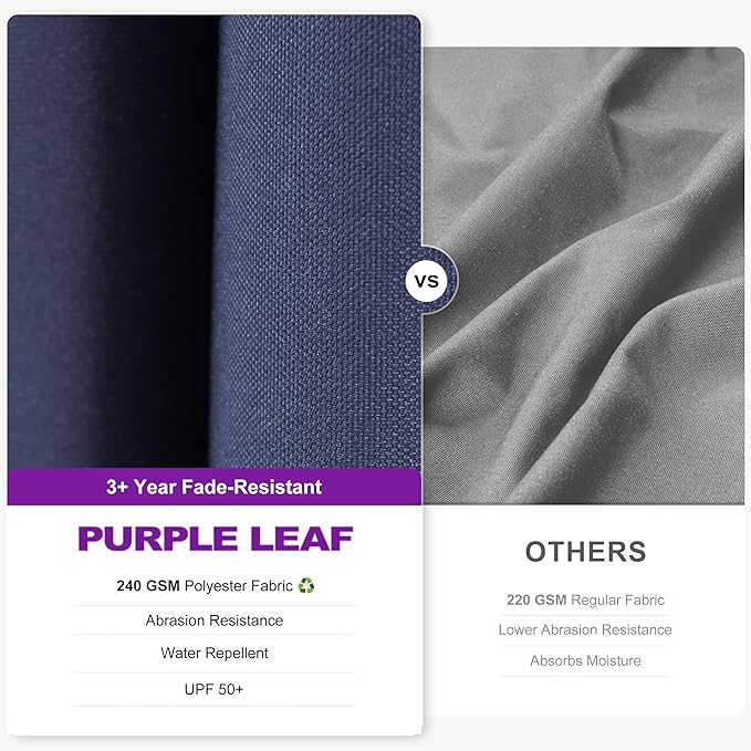 PURPLE LEAF 8' X 8' Left-right Tilting Patio Umbrella Outdoor Cantilever Swivel Square Umbrella Aluminum Offset Umbrella with 360-degree Rotation for Garden Deck Pool Patio Navy Blue