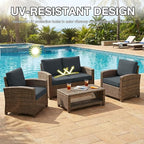Cushion Covers, 14-Piece Dark Gray Stretch Patio Set