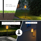 Torches with 96 LED Flickering Flames, IP65 Solar Powered, 2 Pack