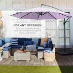 Best Choice Products 10ft Offset Cantilever Hanging Market Patio Umbrella, 8 Sturdy Ribs, Easy Adjustment - Lavender